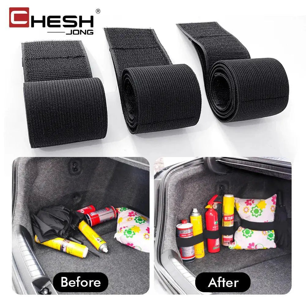 Car Trunk Organizer With Black Magic Tapes For Storage