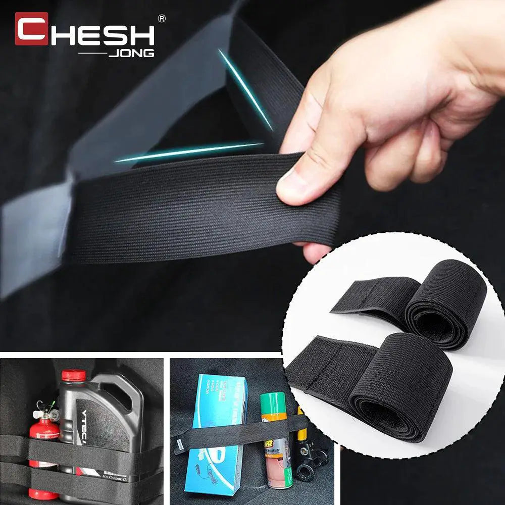 Car Trunk Organizer With Black Magic Tapes For Storage