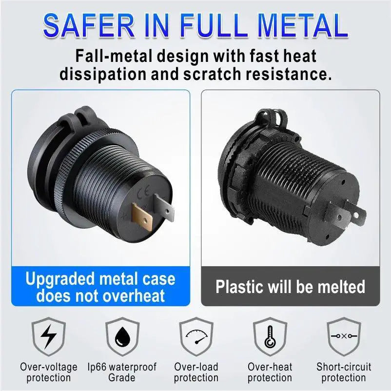 Car USB PD Fast Charge Charger With Multiple Ports