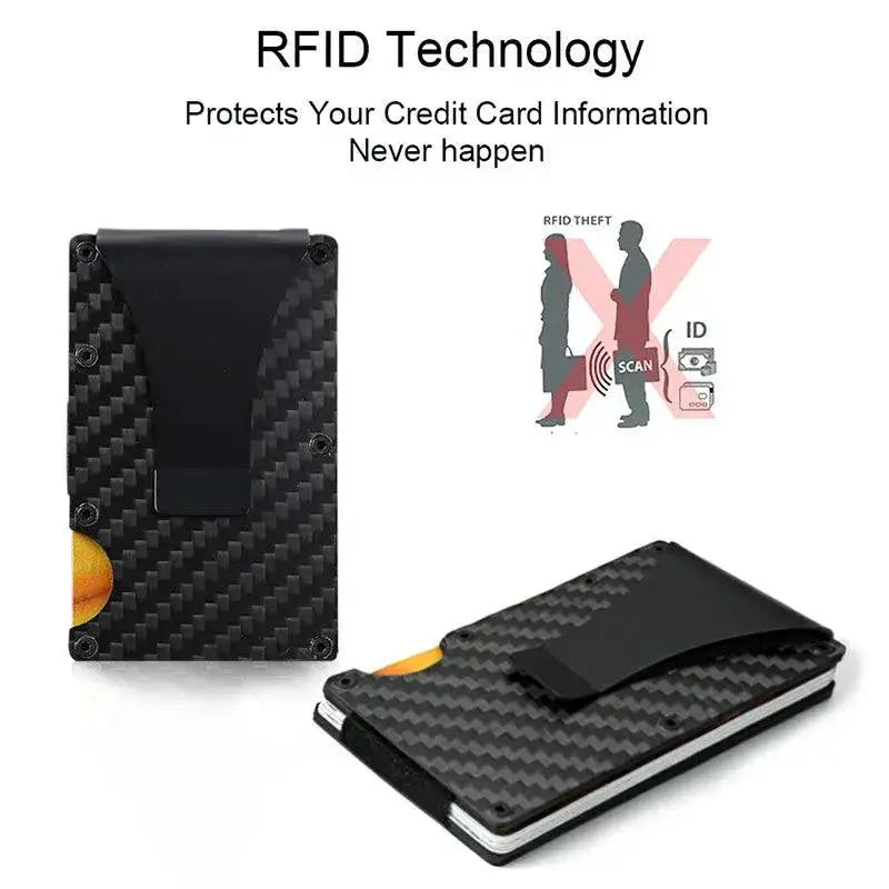 Carbon Fiber RFID Magic Wallet For Men Card Holder