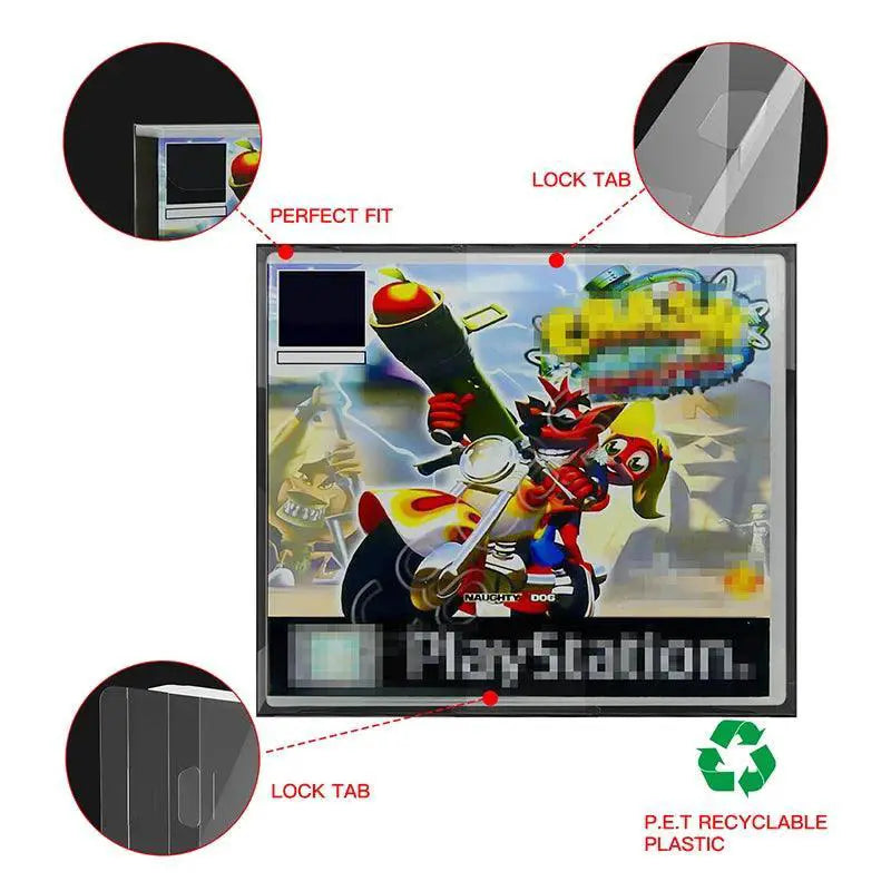 PS1 Card Cartridge Clear Display Storage Box Protectors