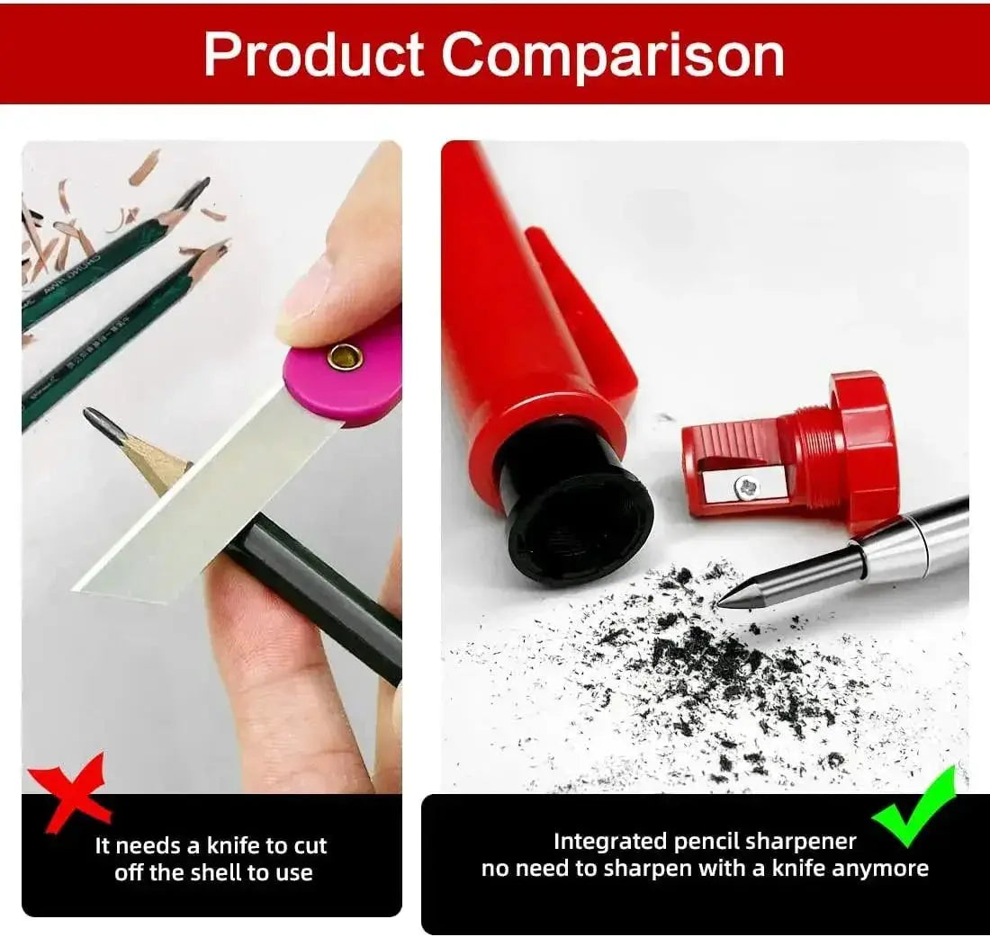 Carpenter Pencil Set Deep Hole Maker And Sharpener Tools