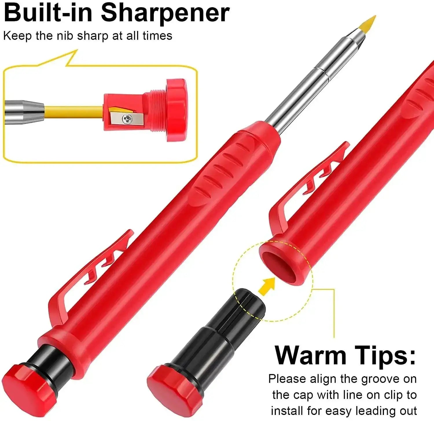 Carpenter Pencil Set Deep Hole Maker And Sharpener Tools