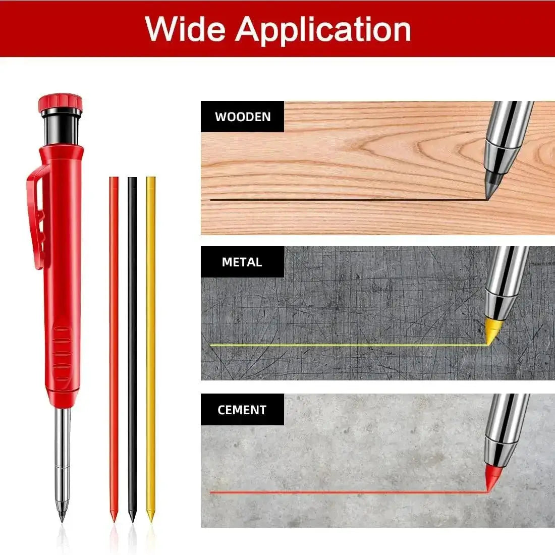 Carpenter Pencil Set Deep Hole Maker And Sharpener Tools
