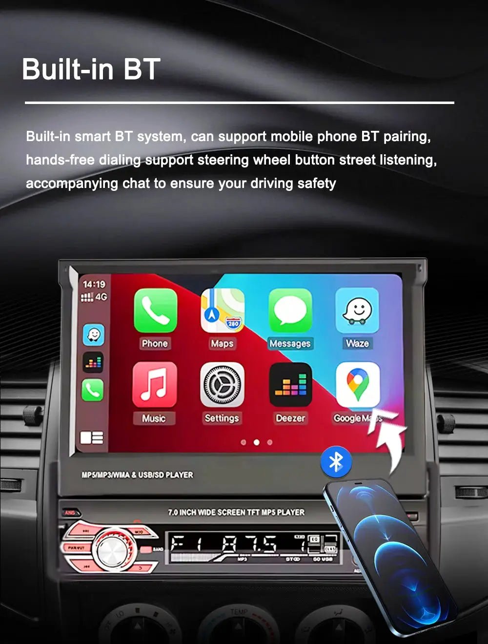 CarPlay MP5 Receiver for Drivers