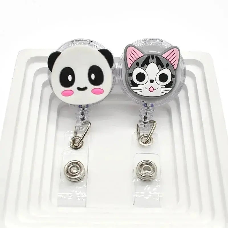 Cartoon Giraffe Koala Retractable Badge Reel Cute Holder