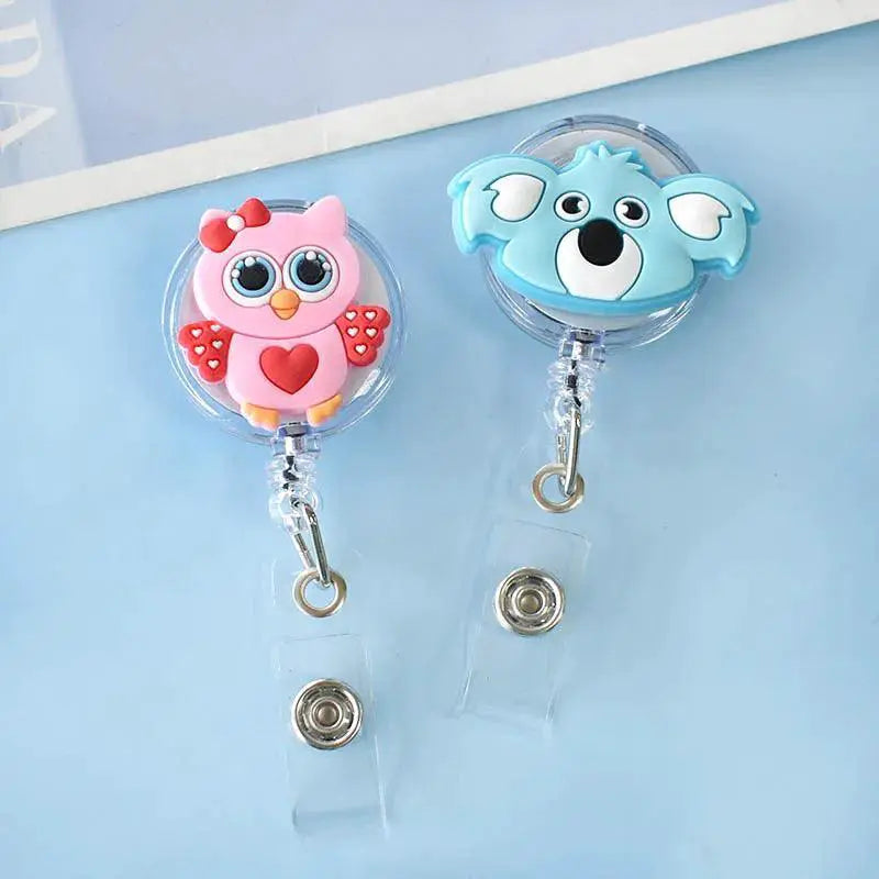 Cartoon Giraffe Koala Retractable Badge Reel Cute Holder