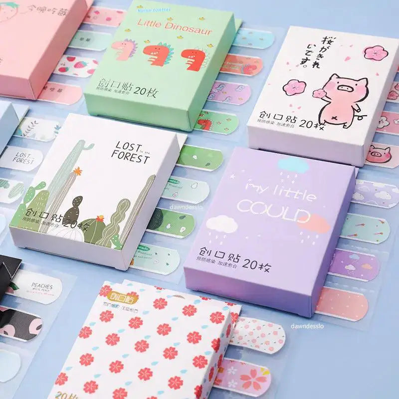 Cartoon Kids Bandages Pack of 20 Adorable Plasters