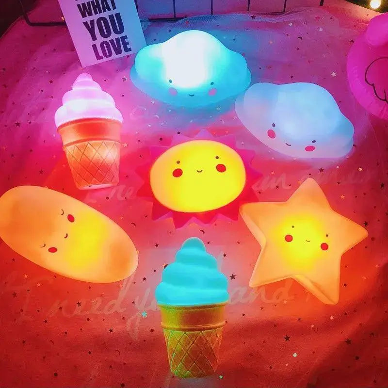 Cartoon Moon and Star LED Night Light Safe Gift for Kids