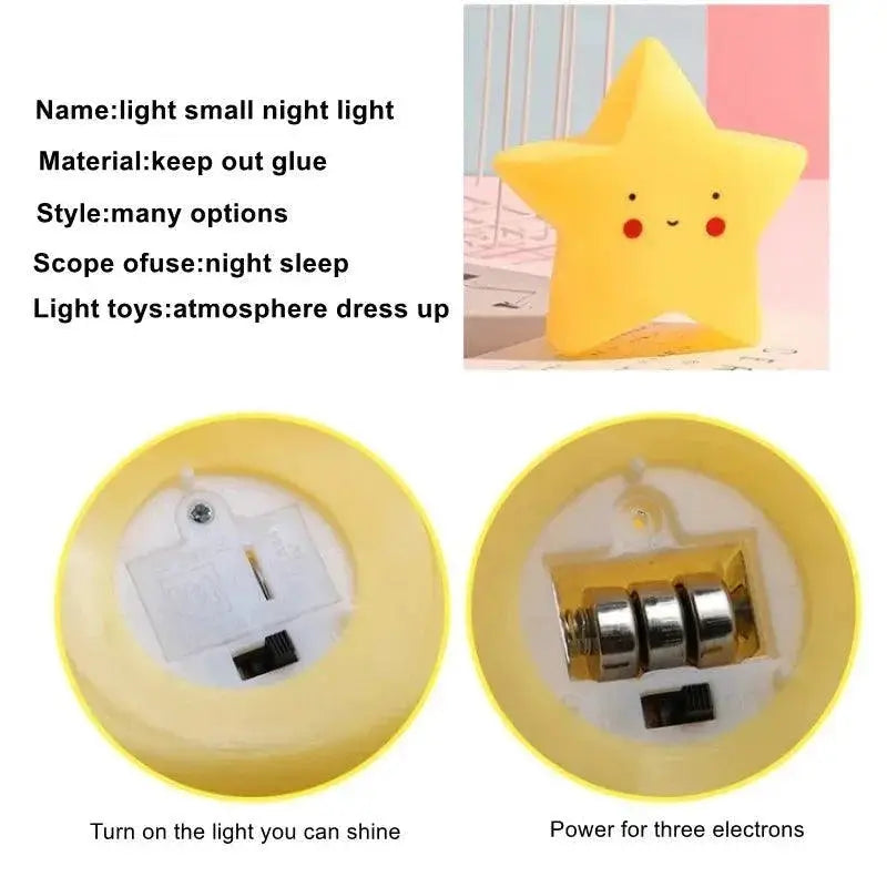 Cartoon Moon and Star LED Night Light Safe Gift for Kids