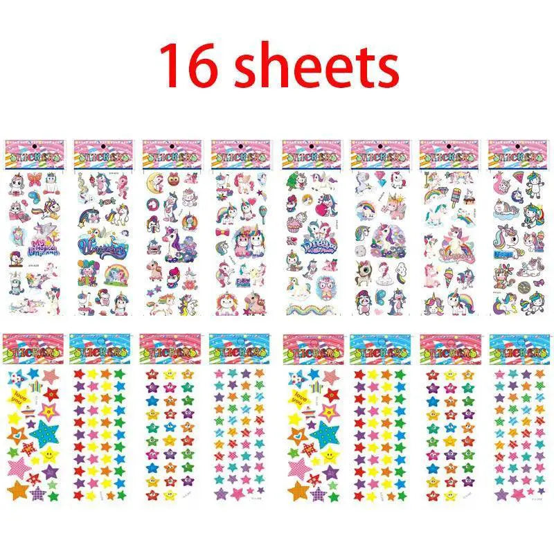 Cartoon Zoo Animals 3D Stickers Vibrant Waterproof Decor