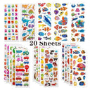 Cartoon Zoo Animals 3D Stickers Vibrant Waterproof Decor
