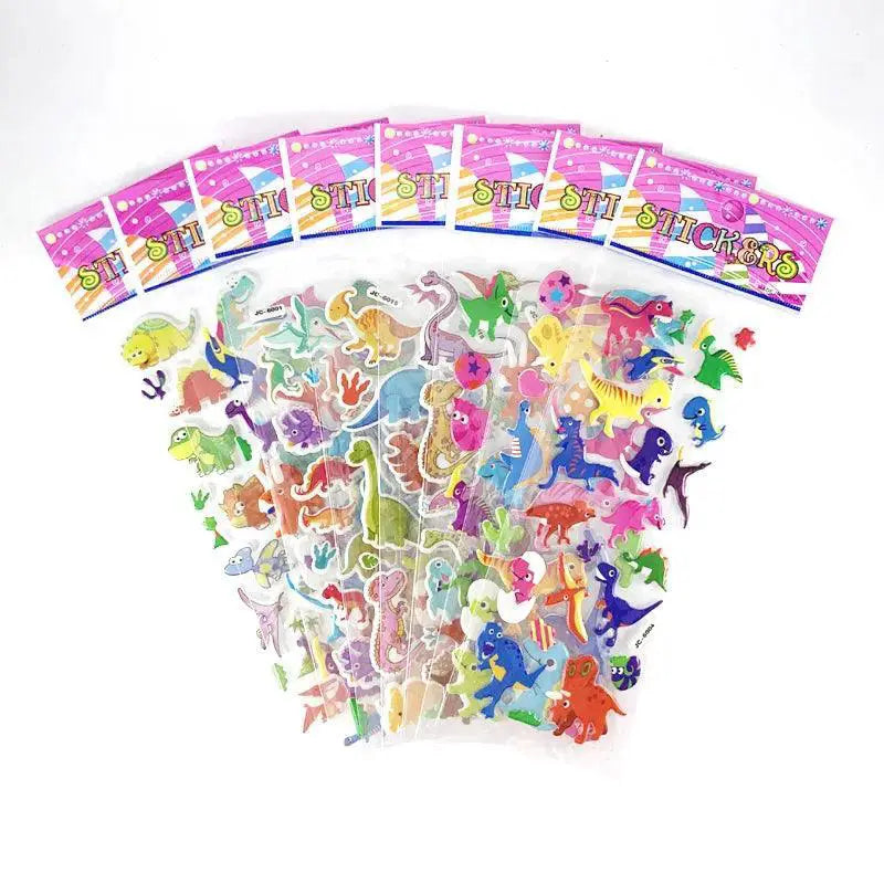 Cartoon Zoo Animals 3D Stickers Vibrant Waterproof Decor