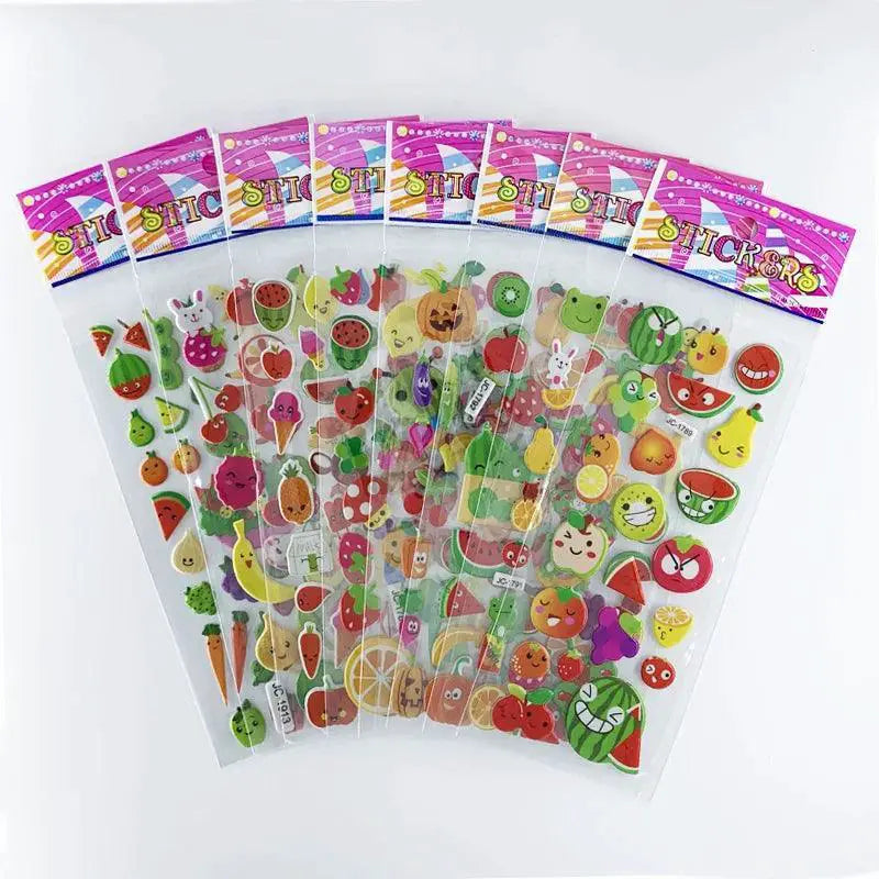 Cartoon Zoo Animals 3D Stickers Vibrant Waterproof Decor