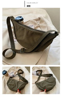 Casual Canvas Hobo Crossbody Bag For Women With Shoulder Tote Purse Everyday Bag