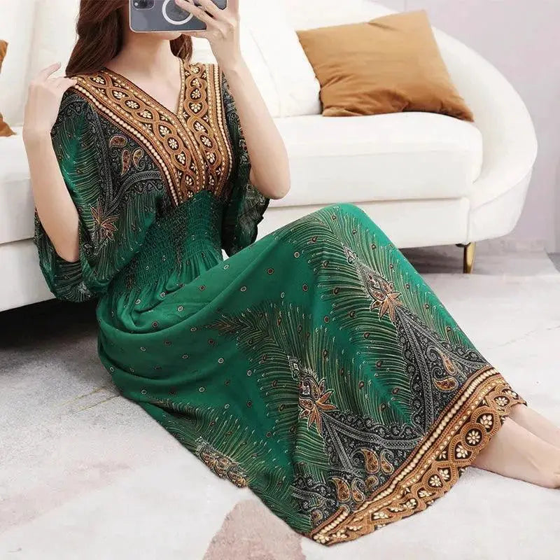 Casual Vintage Printed Dress Retro Style and Comfort
