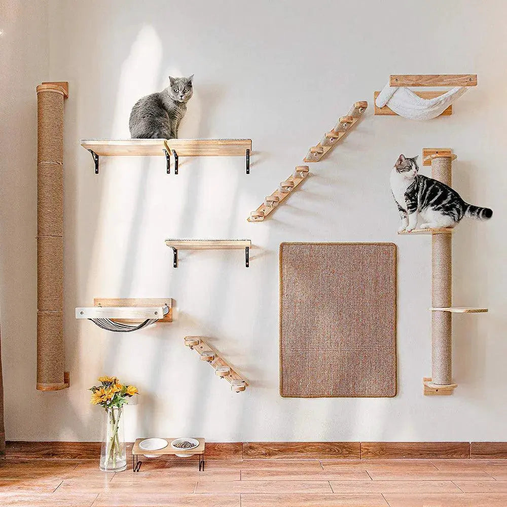 Cat Climbing Wall Mounted Step Stairway With Scratching Post