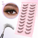 Cat Eye 3D Mink Lash Extension Kit with Precision Tweezers