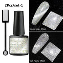 Cat Eye Magnetic Gel Nail Polish Set Mesmerizing Sky Jade Sparkle