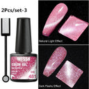 Cat Eye Magnetic Gel Nail Polish Set Mesmerizing Sky Jade Sparkle