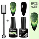 Cat Eye Magnetic Gel Nail Polish Set Mesmerizing Sky Jade Sparkle