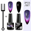 Cat Eye Magnetic Gel Nail Polish Set Mesmerizing Sky Jade Sparkle