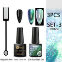 Cat Eye Magnetic Gel Nail Polish Set Mesmerizing Sky Jade Sparkle