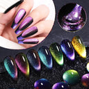 Cat Eye Magnetic Gel Nail Polish Set Mesmerizing Sky Jade Sparkle