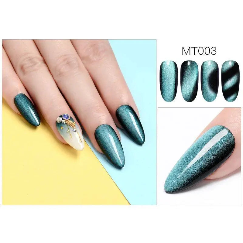 Cat Eye Magnetic Gel Nail Polish Set Mesmerizing Sky Jade