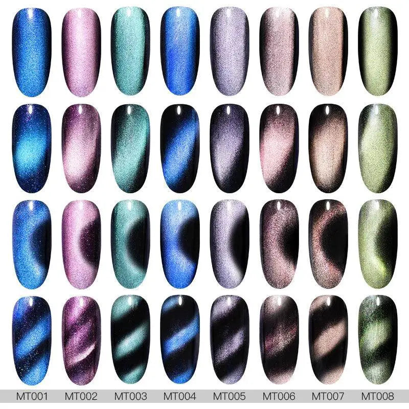 Cat Eye Magnetic Gel Nail Polish Set Mesmerizing Sky Jade