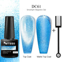 Cat Eye Magnetic Gel Nail Polish Set Mesmerizing Sky Jade Sparkle