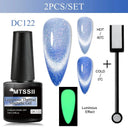 Cat Eye Magnetic Gel Nail Polish Set Mesmerizing Sky Jade Sparkle