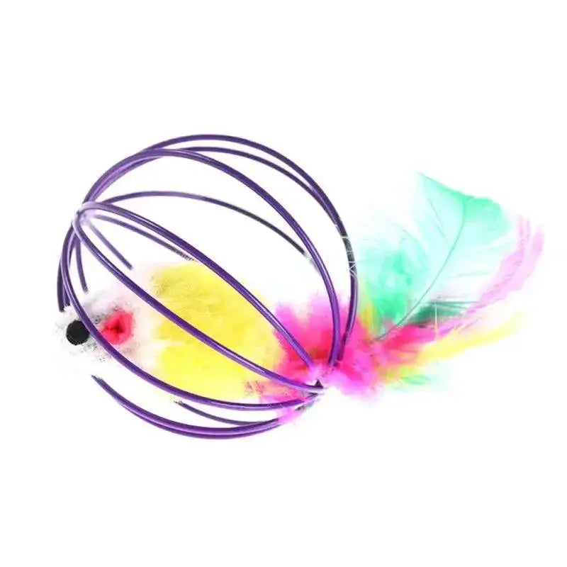 Cat Feather Wand with Bell Teaser Toy for Fun and Exercise