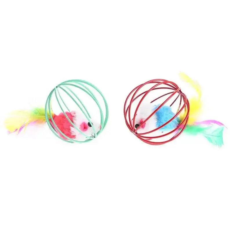 Cat Feather Wand with Bell Teaser Toy for Fun and Exercise