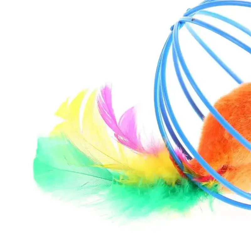 Cat Feather Wand with Bell Teaser Toy for Fun and Exercise