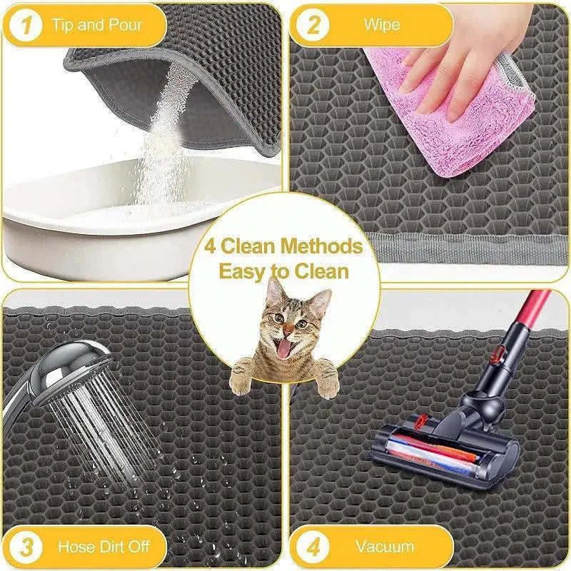 Cat Litter Mat Double Layer Waterproof Nonslip Clean Floors