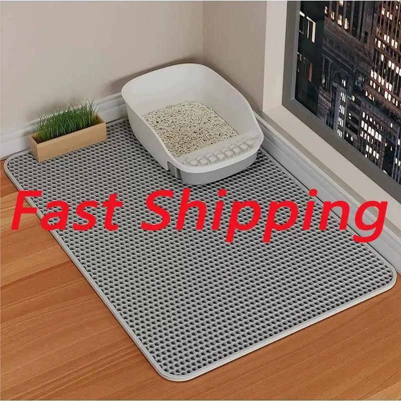 Cat Litter Mat Double Layer Waterproof Nonslip Clean Floors