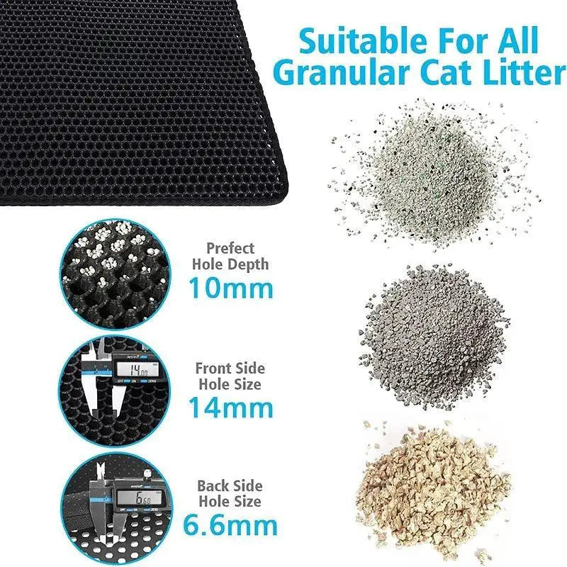 Cat Litter Mat Double Layer Waterproof Nonslip Clean Floors