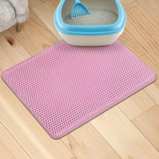 Waterproof Cat Litter Mat With Double Layer Foldable Pads
