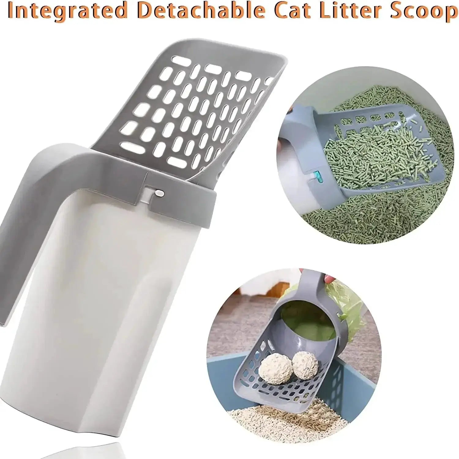 Cat Litter Scoop With Refill Bag Easy Self Cleaning Tool