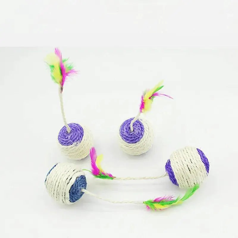 Cat Sisal Scratching Ball Interactive Toy For Kittens Fun