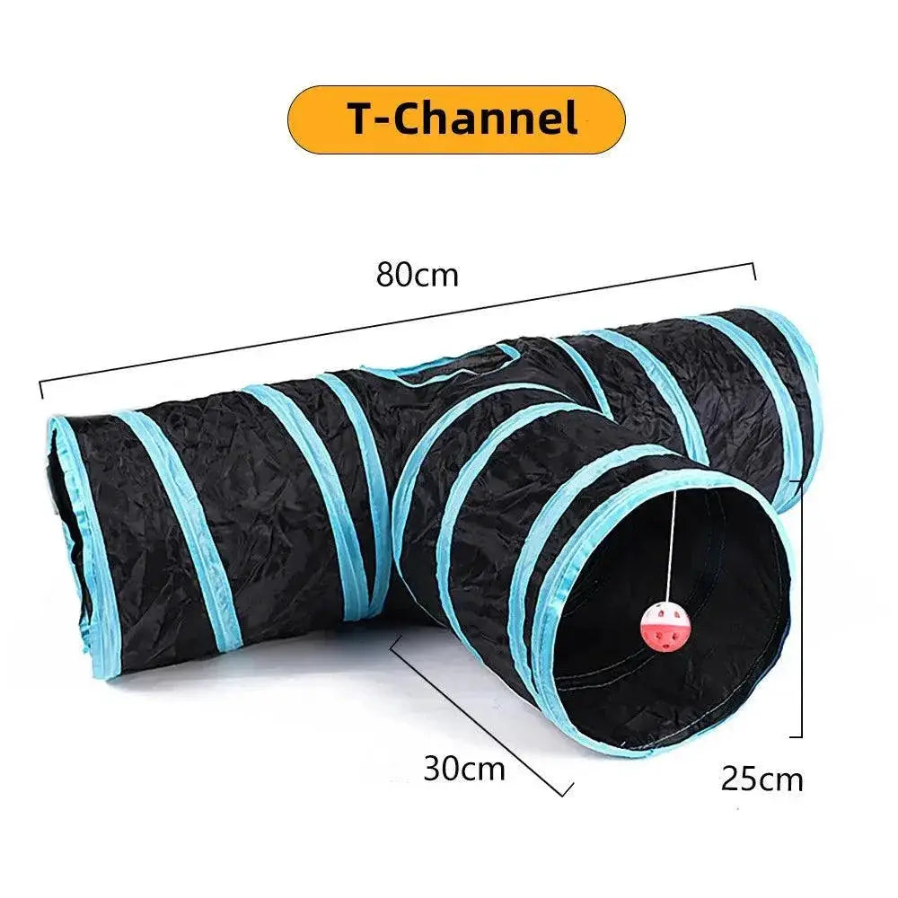 Cat Tunnel Interactive Foldable Toy for Small Pets Playtime