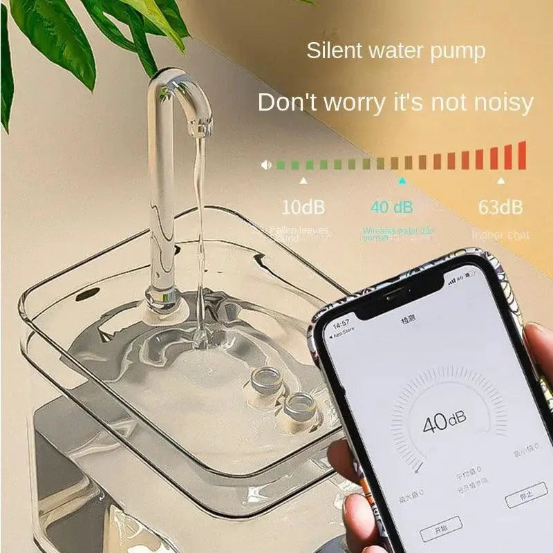 Cat Water Fountain Transparent Electric Mute Bowl For Pets