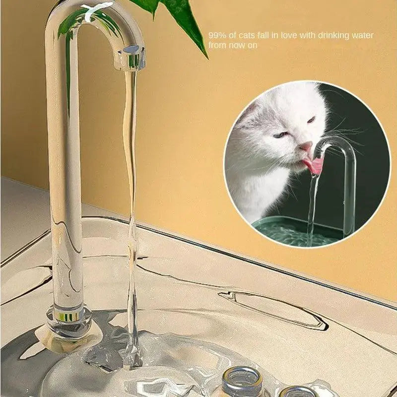 Cat Water Fountain Transparent Electric Mute Bowl For Pets