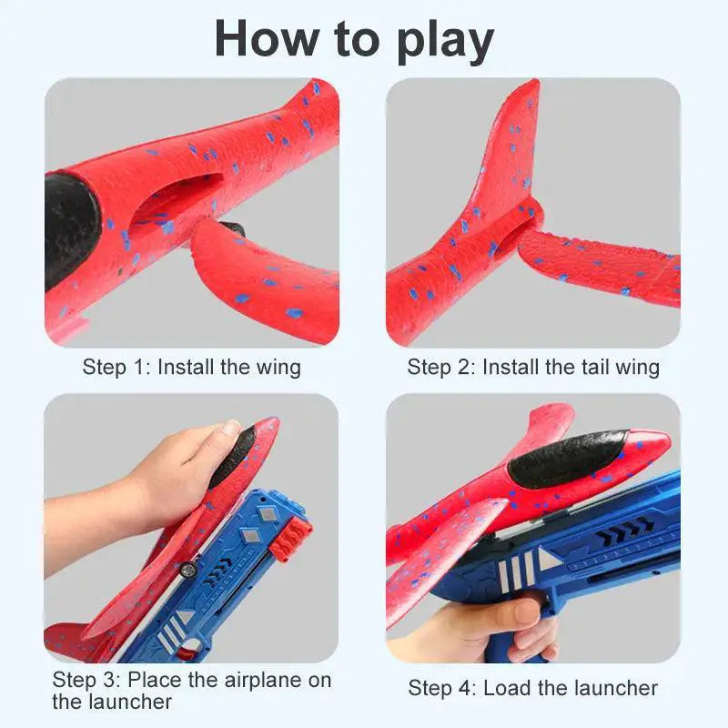 Catapult Plane Toy Gun For Outdoor Fun Ages 3 to 12
