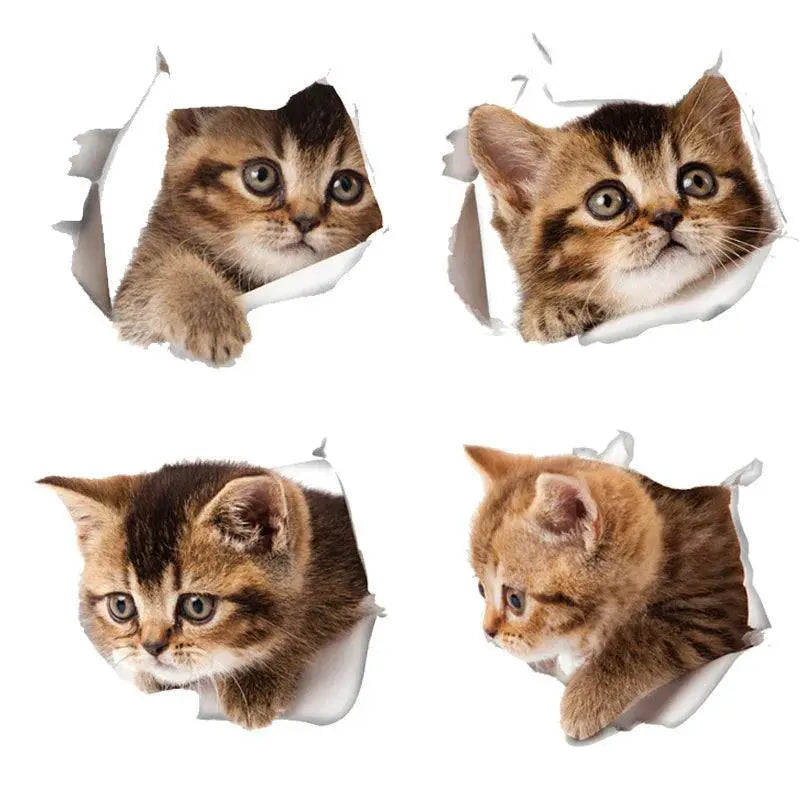Cats And Dogs 3D Wall Sticker Set Eco Friendly Decor