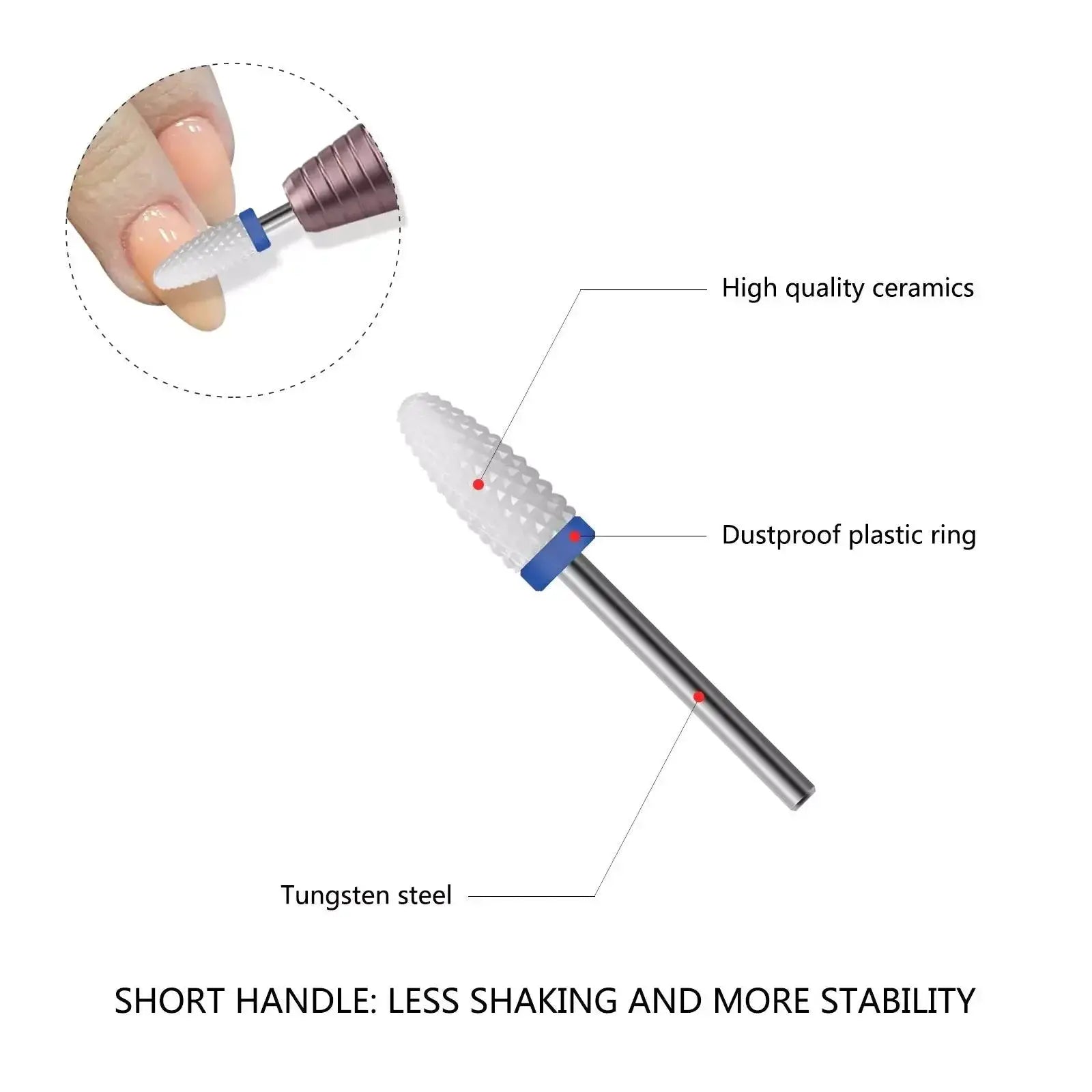 Ceramic Nail Bit Set Professional Kit for Precision Artistry
