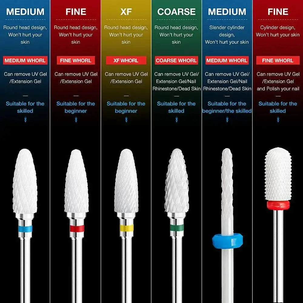 Ceramic Tungsten Carbide Nail Drill Bit Set for Manicure