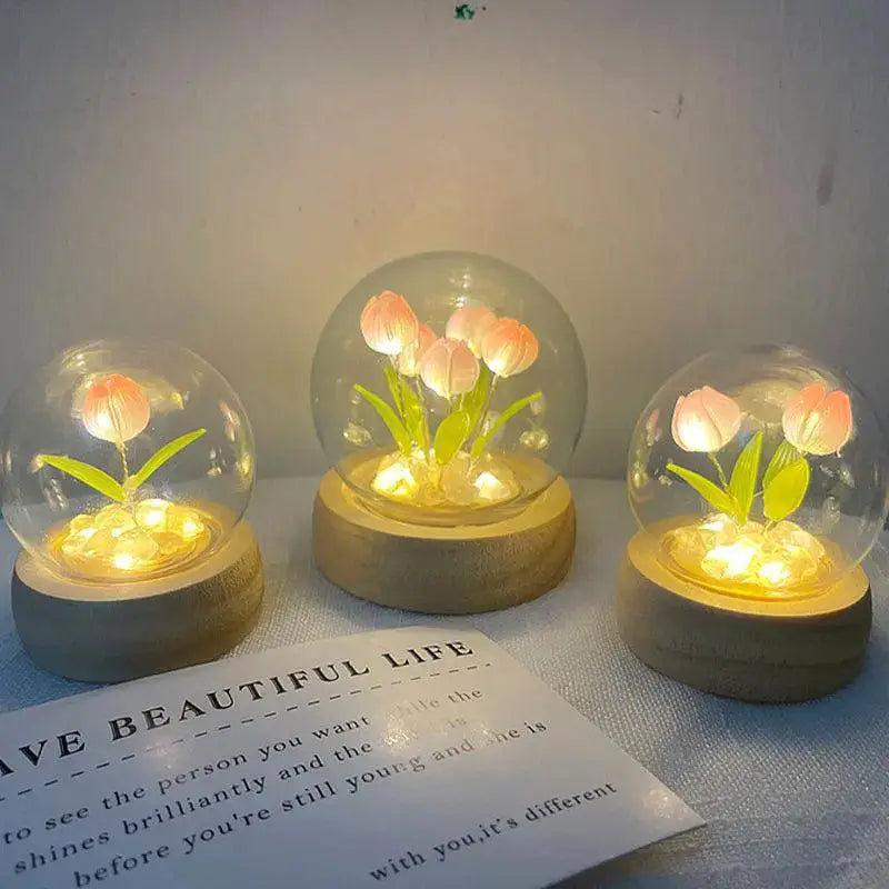 Charming DIY Tulip Night Light Elegant Handmade Lamp Gift