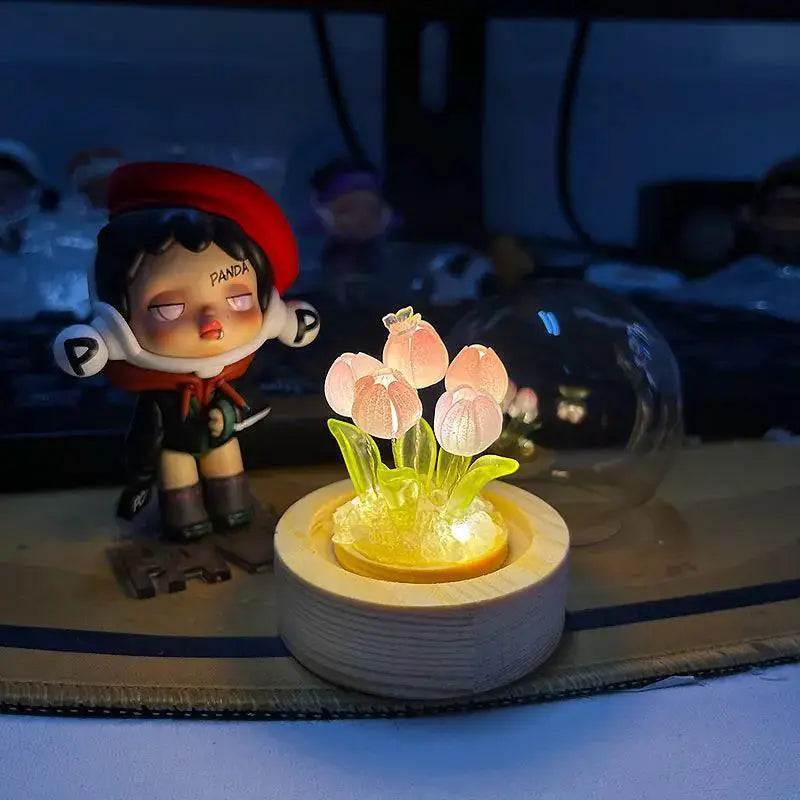 Charming DIY Tulip Night Light Elegant Handmade Lamp Gift
